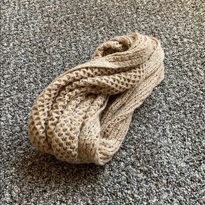Tan knitted Infinity scarf